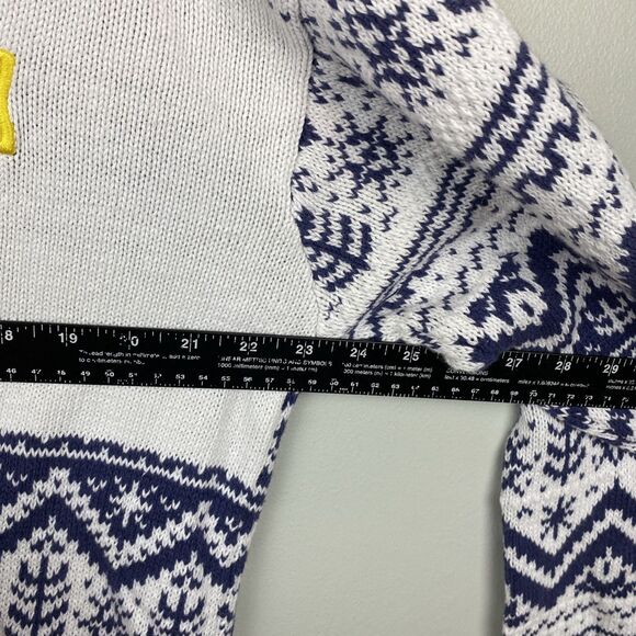 Par‎ four sweater Mens L white knit golfer snow embroidered argyle VTG - Picture 8 of 11